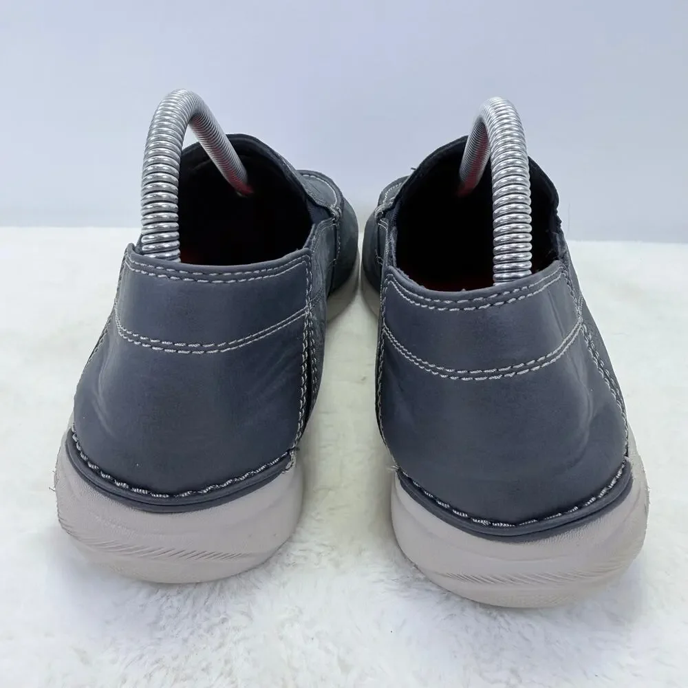 Clarks Gorwin Step Slip On Loafers Mens Navy Blue Casual Comfort Shoes Size 8